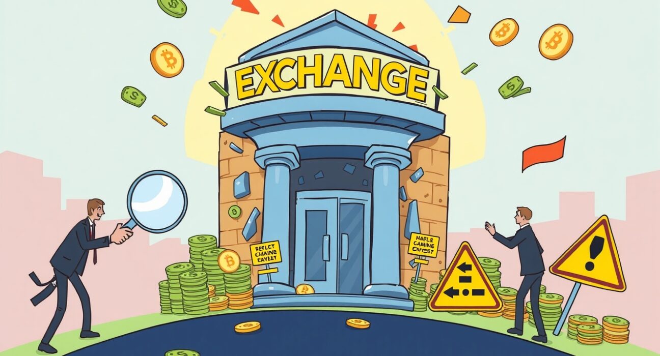 Cryptocurrency exchange facing regulatory compliance violations inspection with financial penalties