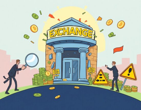 Cryptocurrency exchange facing regulatory compliance violations inspection with financial penalties