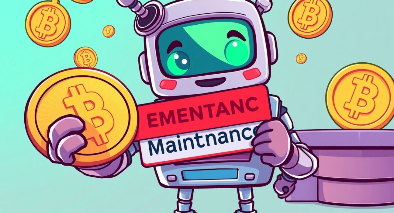 Upbit FCT2 suspension maintenance illustration showing temporary service pause