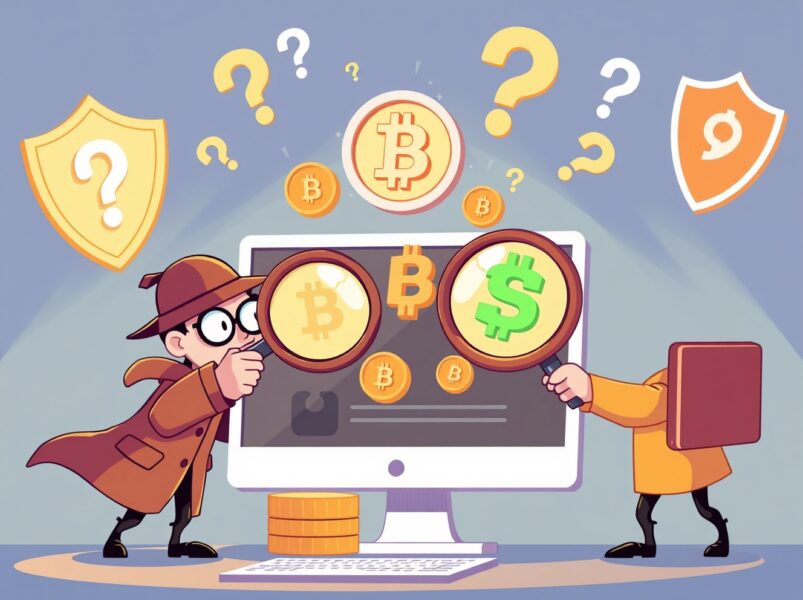 South Korean police investigating the Upbit hack with digital forensic tools and cryptocurrency symbols