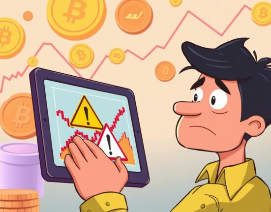 Upbit investment warning alert for cryptocurrency investors checking portfolio