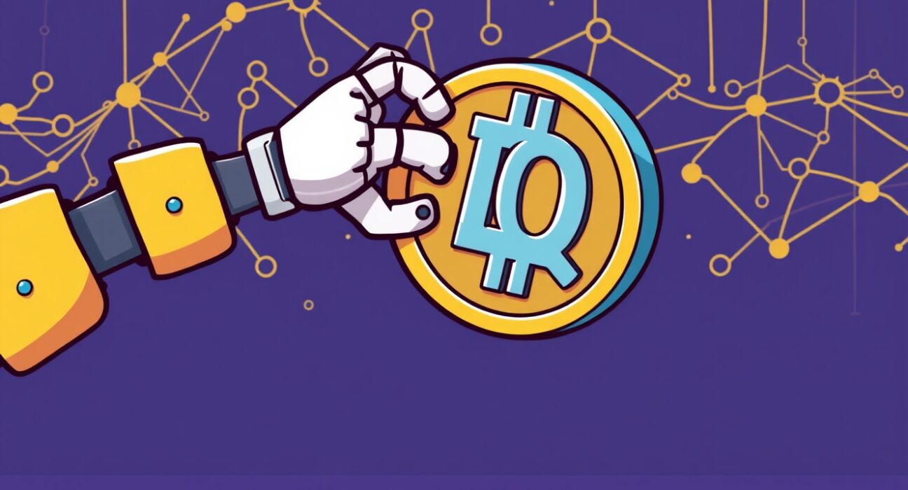 Cartoon illustration showing a temporary Upbit IQ suspension for a network transition, ensuring a smoother future for users.