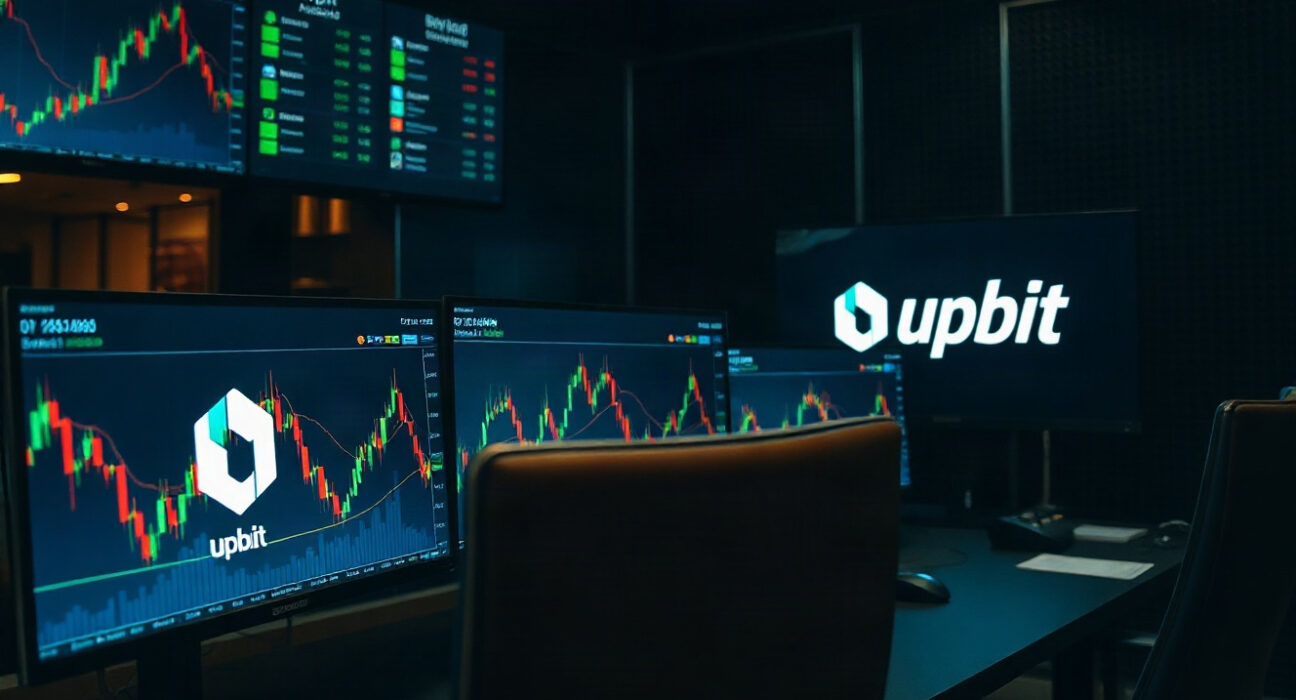 Upbit trading interface with FOLD token charts on multiple screens