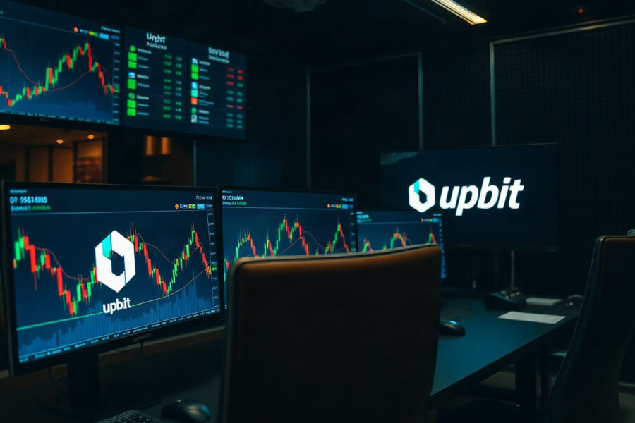 Upbit trading interface with FOLD token charts on multiple screens