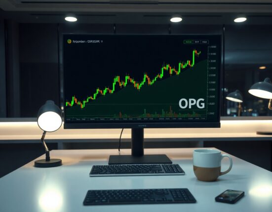 Cryptocurrency trading screen showing OPG token listed on Upbit exchange