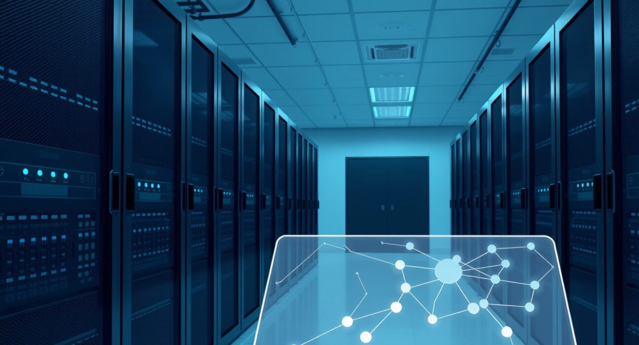 Upbit exchange server room during Luna Classic LUNC network upgrade maintenance in Seoul.