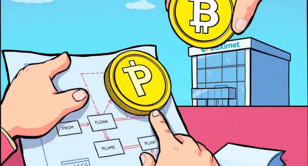 A detailed diagram illustrating the revised PLUME circulation plan managed by a crypto exchange, symbolizing strategic adjustment.