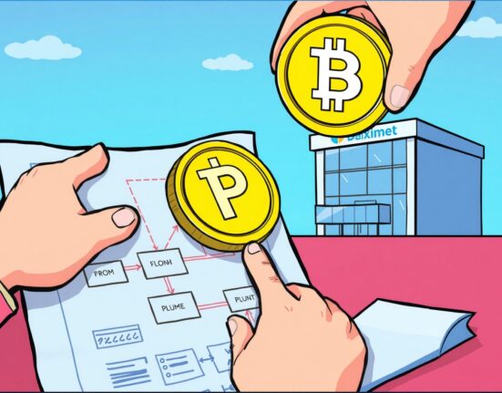 A detailed diagram illustrating the revised PLUME circulation plan managed by a crypto exchange, symbolizing strategic adjustment.