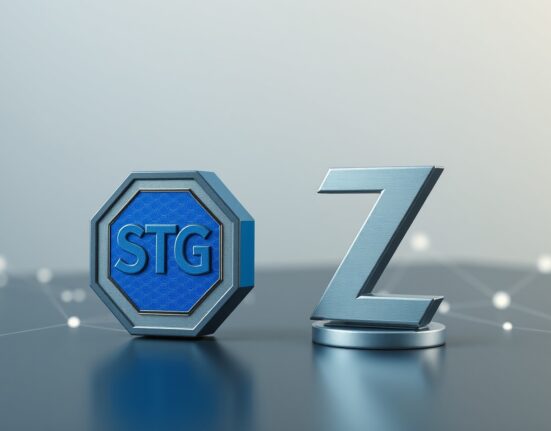 Digital token transformation from STG to ZRO symbolizing the LayerZero token swap on Upbit exchange.