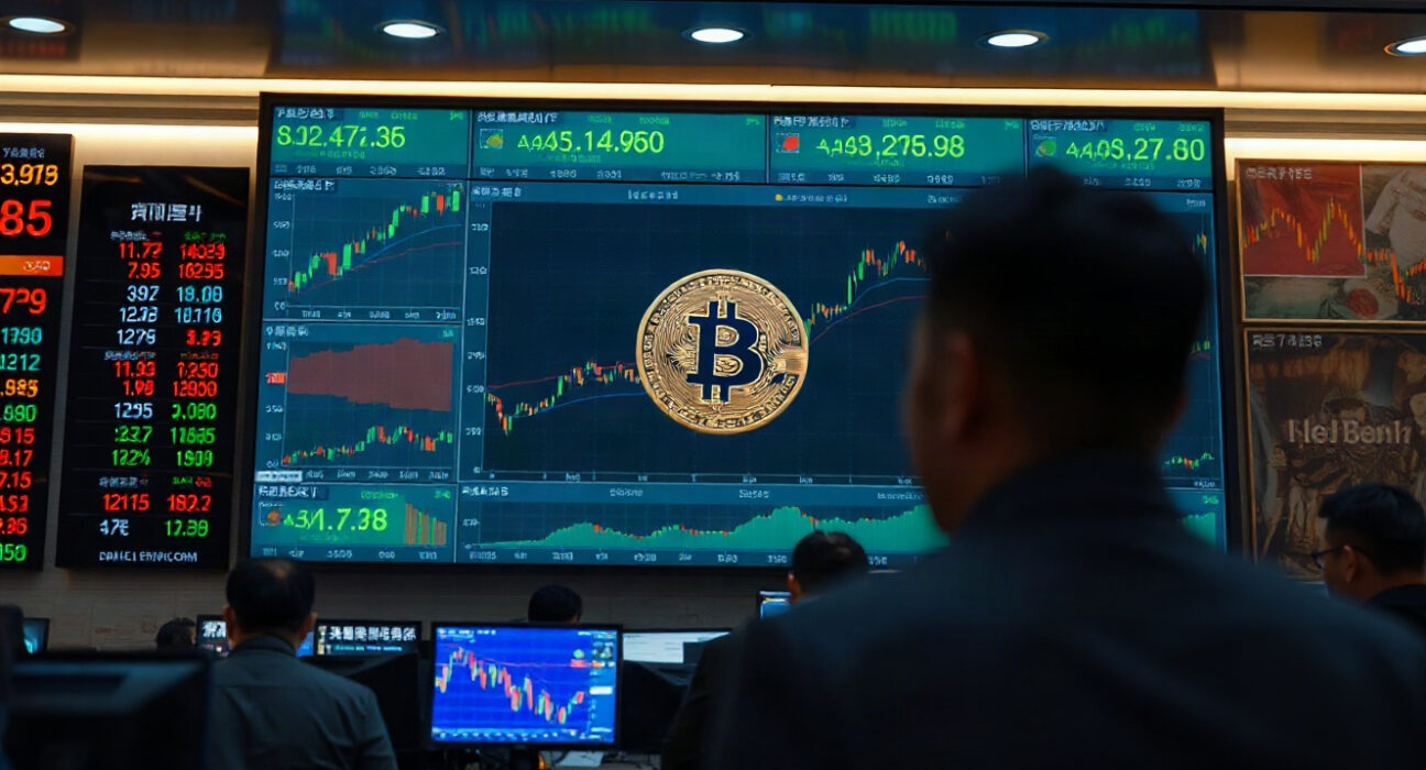 Upbit exchange screens displaying cryptocurrency charts during a maintenance period