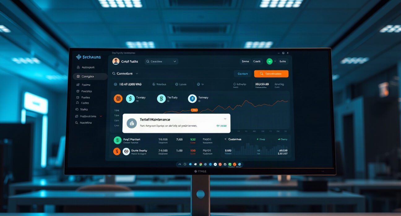 Upbit exchange wallet maintenance screen showing token suspension notice