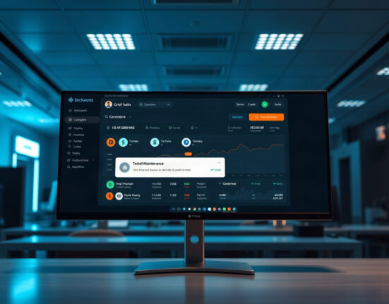 Upbit exchange wallet maintenance screen showing token suspension notice
