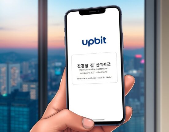 Upbit app notification about 0G deposit and withdrawal suspension due to network issues.