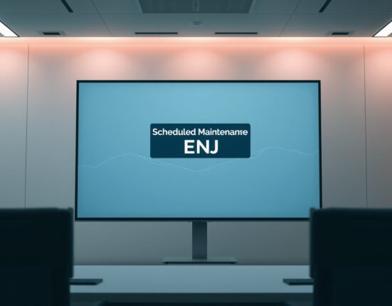 Upbit exchange interface showing ENJ suspension notice for scheduled maintenance
