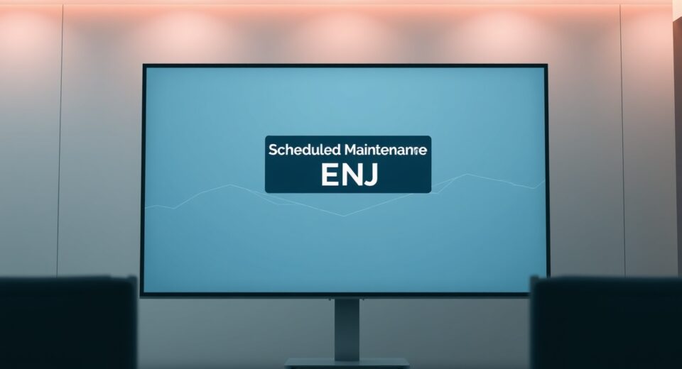 Upbit exchange interface showing ENJ suspension notice for scheduled maintenance