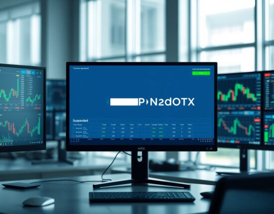 Cryptocurrency exchange interface showing suspended IOTX deposits and withdrawals with IoTeX logo