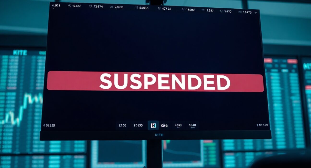 Upbit exchange screen showing suspended KITE trading due to network issue
