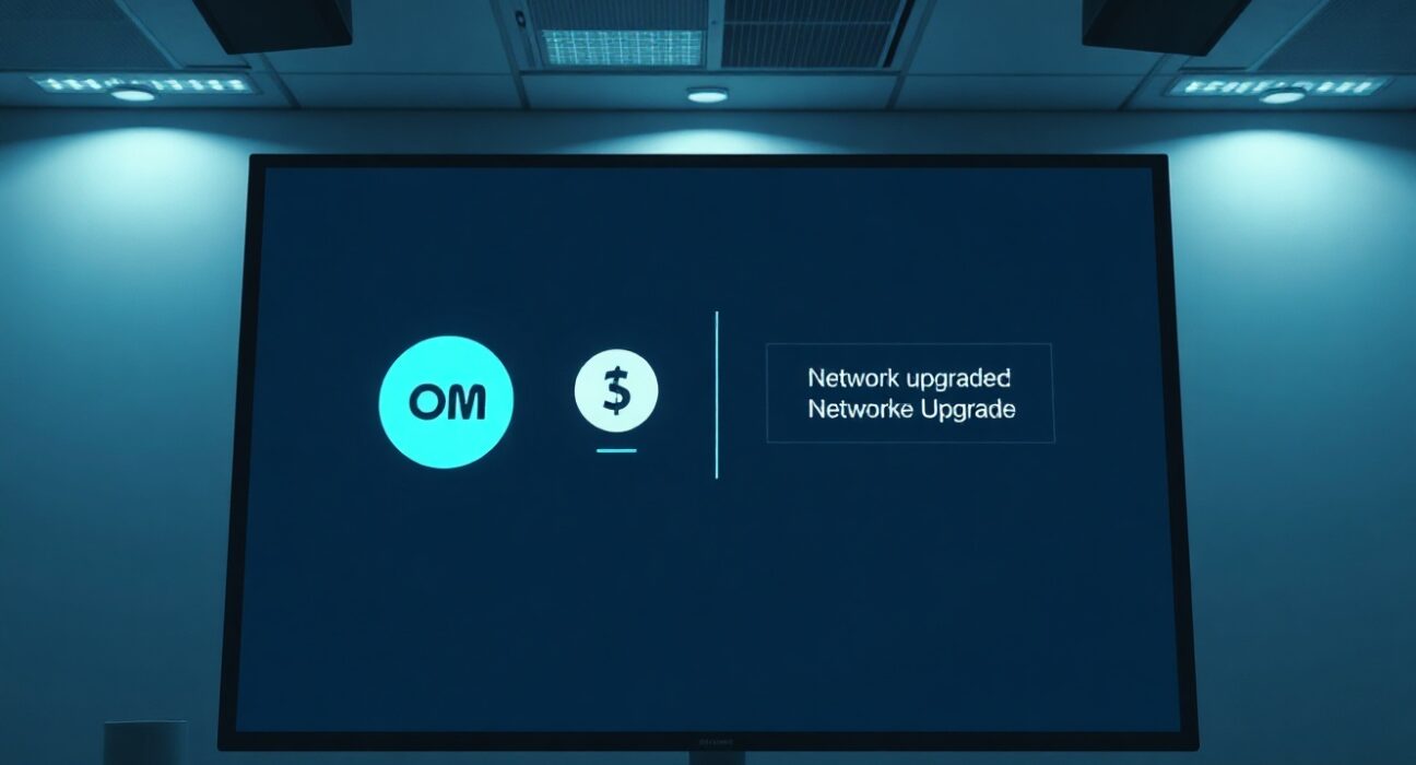 Upbit exchange interface showing suspended MANTRA deposit status for network upgrade