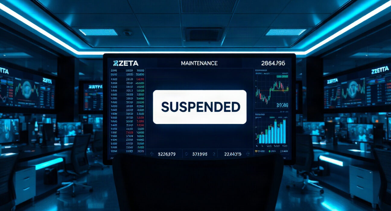 Upbit exchange interface showing ZETA trading suspended due to Zetachain block production delays