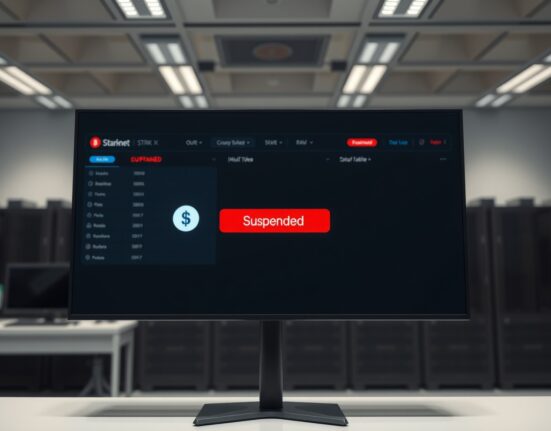 Upbit exchange interface showing suspended STRK withdrawal status