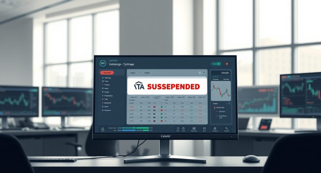 Upbit TIA suspension dashboard showing deposit and withdrawal halt for Celestia network upgrade