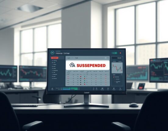 Upbit TIA suspension dashboard showing deposit and withdrawal halt for Celestia network upgrade