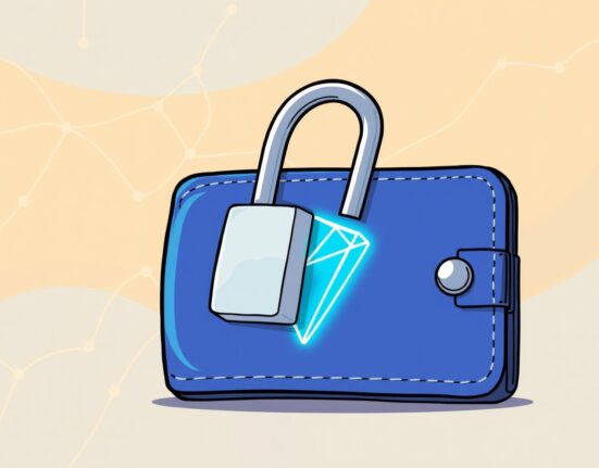 Cartoon showing a temporary block on USDT withdrawals from a crypto exchange, symbolizing the Upbit Tron network suspension.