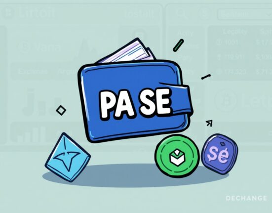 A cartoon illustration depicting the temporary Upbit VANA SEI suspension for wallet maintenance, showing a paused digital wallet.