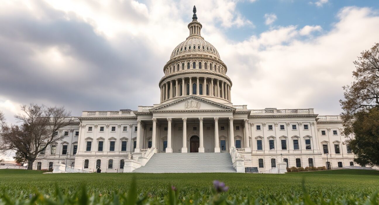United States Capitol building under cloudy sky, representing legislative activity on crypto regulation
