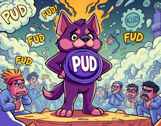 A defiant Upheaval project character stands strong against FUD, debunking Upheaval rug pull allegations amidst market turmoil.