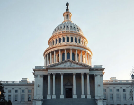 US Treasury building in Washington, DC, as bond market intervention unfolds