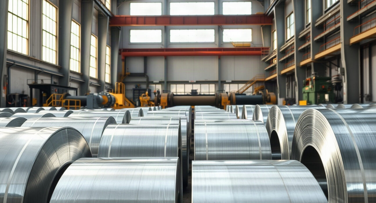 Industrial aluminium coils in a smelter, illustrating the tight US aluminium market.