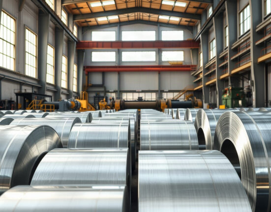Industrial aluminium coils in a smelter, illustrating the tight US aluminium market.