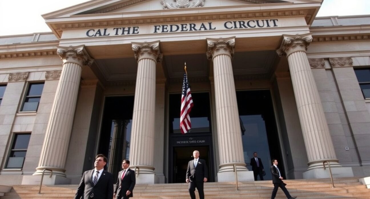 Exterior of the US Court of Appeals for the Federal Circuit building in Washington, D.C.