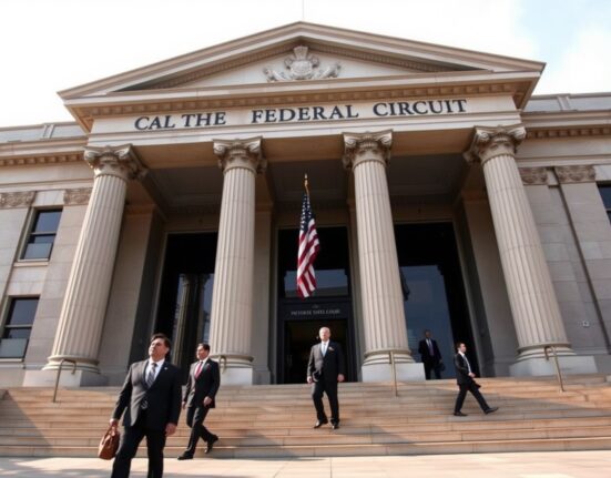 Exterior of the US Court of Appeals for the Federal Circuit building in Washington, D.C.