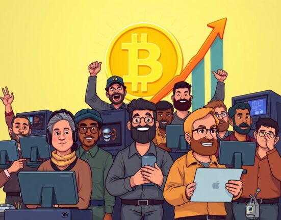 Chart showing the remarkable growth of US Bitcoin miners' market cap, driven by AI and HPC integration, despite mining challenges.