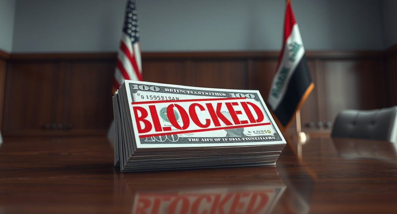 US blocks Iraq dollar shipments to counter Iran-backed militia financing in 2025.