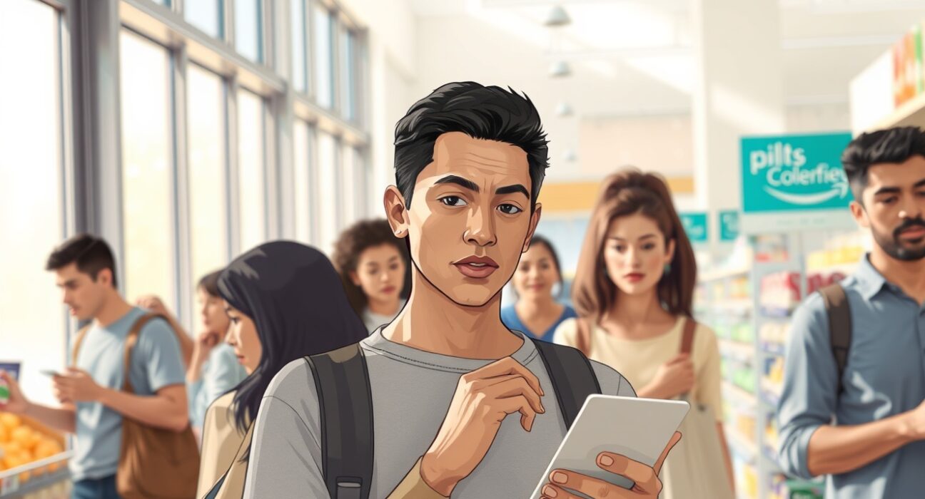 Consumers in a retail setting reflecting the March 2025 US CB Consumer Confidence Index rise.