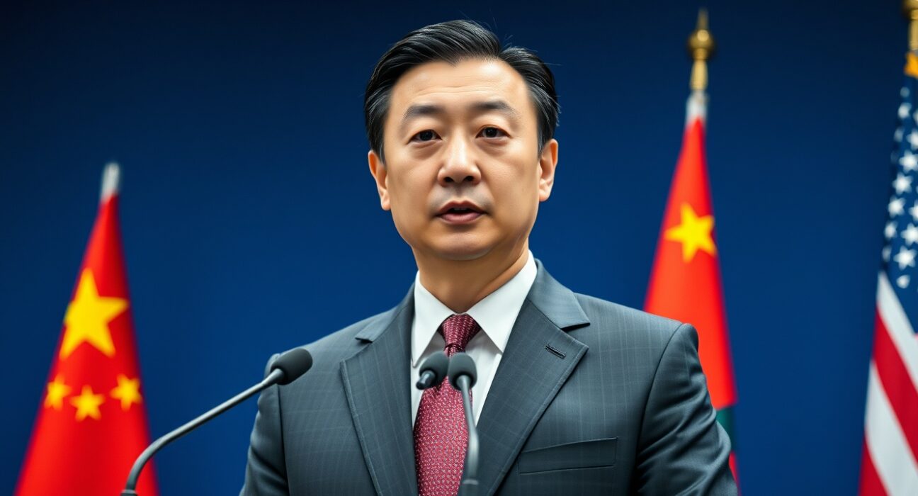 Chinese trade official Li Chenggang announces the US-China tariff stability deal.