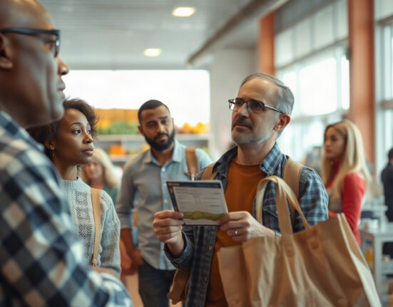 Shoppers in a grocery store reflecting consumer sentiment in the US