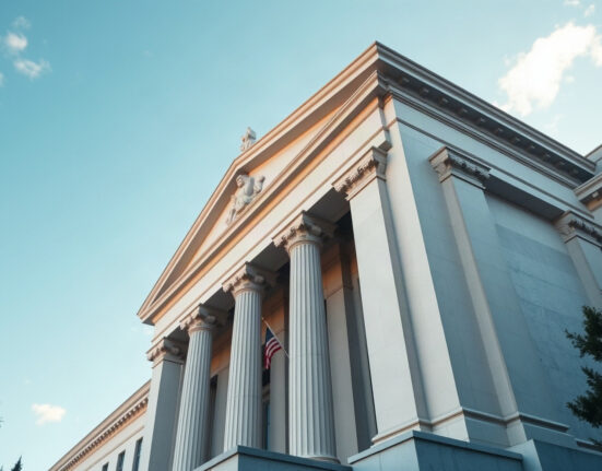 Federal Reserve Building in Washington, DC, on a clear day