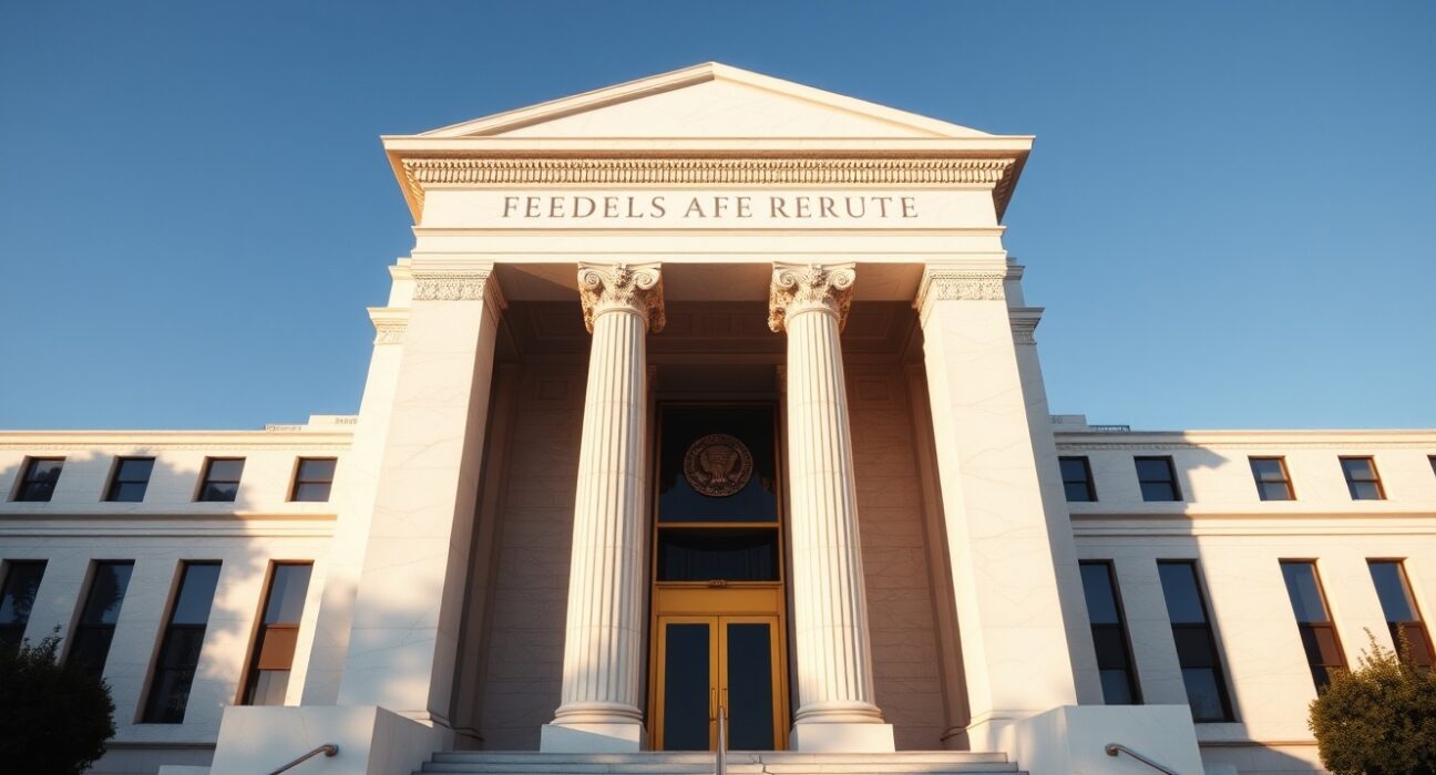 Federal Reserve building in Washington, D.C. on a sunny day, representing US monetary policy and inflation data.