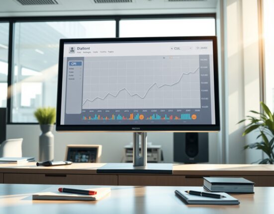 Financial dashboard showing US CPI stability amid oil price volatility affecting inflation outlook