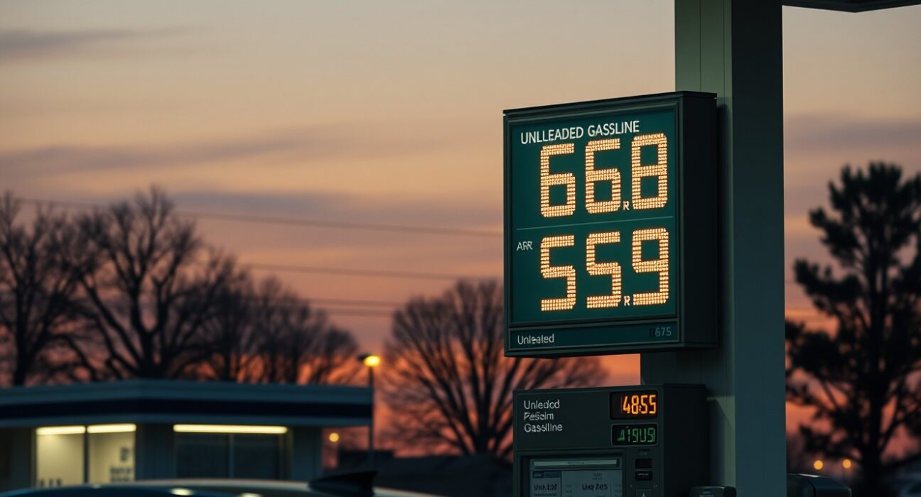 US CPI inflation surge driven by Iran conflict impacting energy prices at gas station