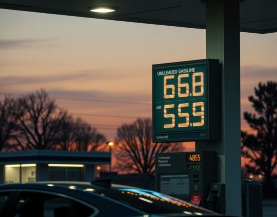 US CPI inflation surge driven by Iran conflict impacting energy prices at gas station