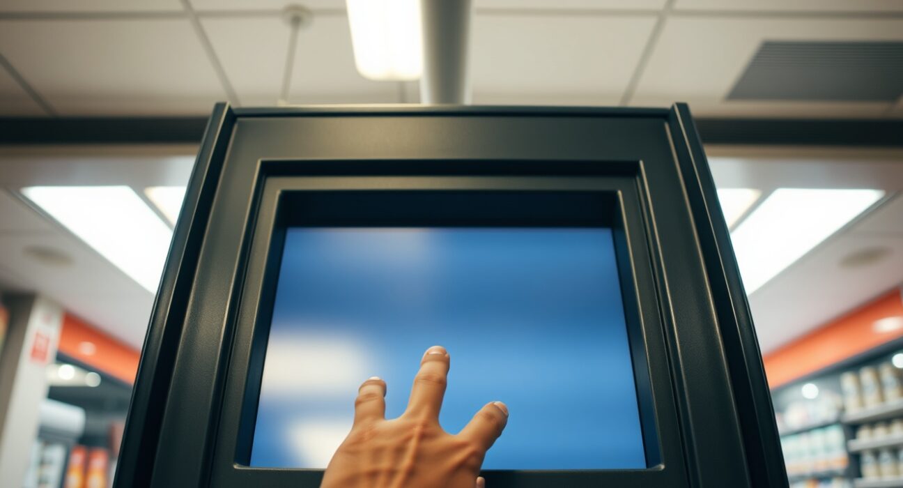 Cryptocurrency ATM kiosk involved in rising fraud cases causing $333 million in losses.