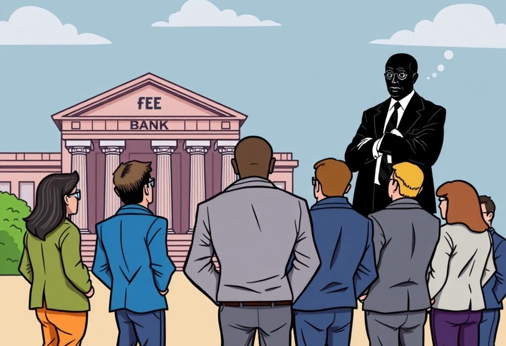 U.S. crypto and fintech executives advocating against bank data fees to the Trump administration, symbolizing a push for open customer data access.