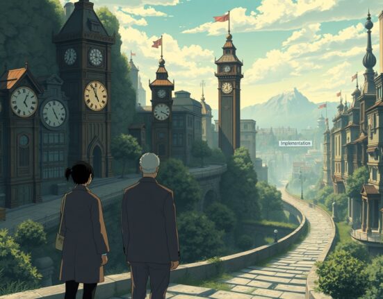 Complex path symbolizing the multi-year implementation timeline for the US crypto bill and CLARITY Act.