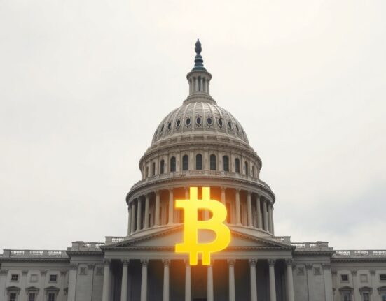 US Capitol building with subtle digital asset tax reform imagery overlay