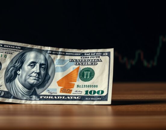 US dollar banknote with financial chart lines in background representing carry trade yield support